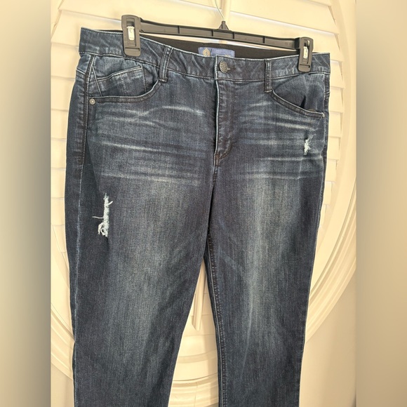 Democracy ab solution straight leg dark wash denim jeans size 14 - Picture 3 of 8
